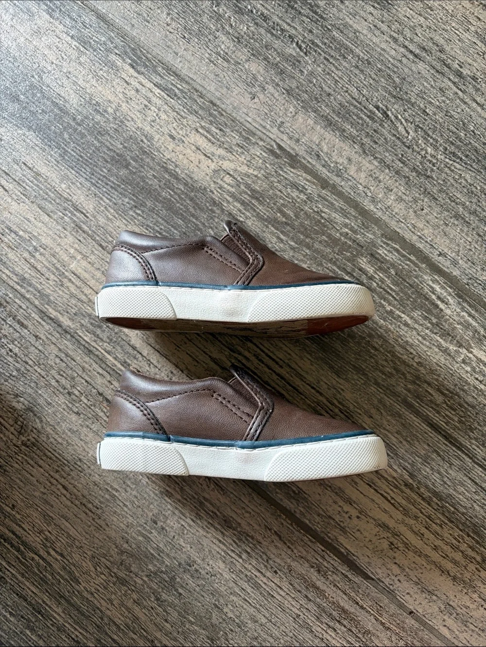 Polo by Ralph Lauren Brown Leather-Look Slip-On Kids Shoes